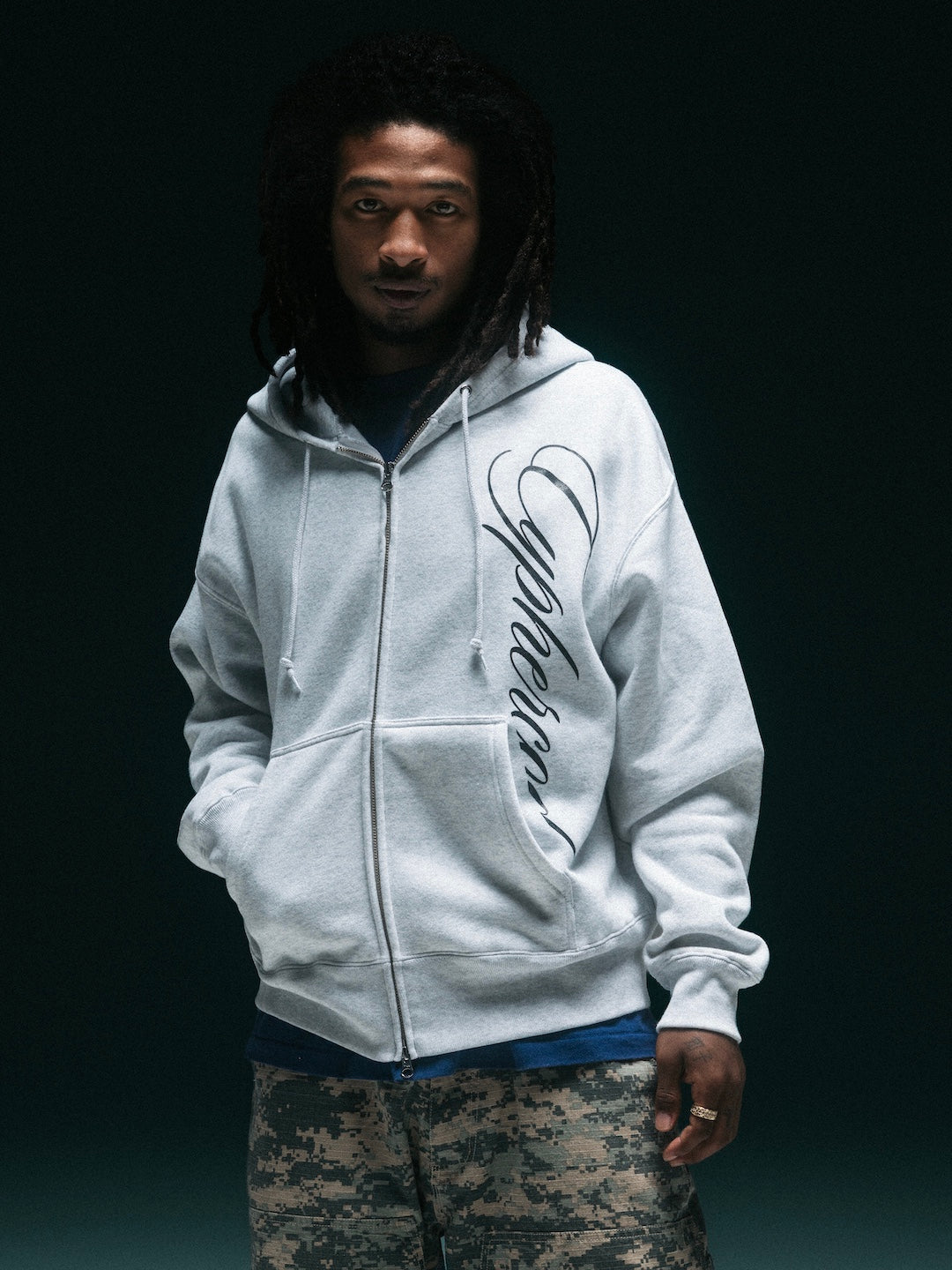 SCRIPT ZIP HOODIE